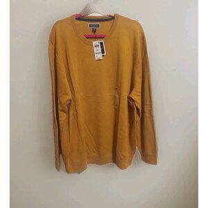 Club‎ Room Mens Sweater Size XXL Dijon Mustard Merino Wool Blend Winter